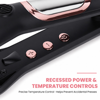 Ajustable para Uso en Seco y Húmedo, Temperatura Regulable 260 ° C 500 ° Plancha de Pelo con Placas de Titanio F, Calentamiento en 30 Segundos, Pantalla LCD MCH