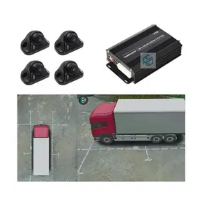 4通道卡车摄像机系统倒车10英寸监视器记录360周围视图汽车摄像机DVR半总线卡车摄像机系统