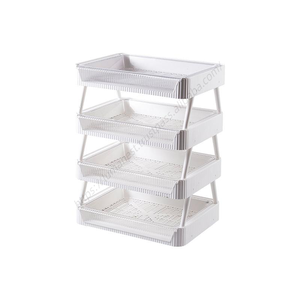 Soportes para Ollas DD416 al por Mayor, Bandeja de Almacenamiento de Cocina de Plástico Blanco, Rejillas de Drenaje Plegables Multicapa - Product Image 1