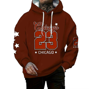 Sweat à capuche surdimensionné pour homme en polyester/coton respirant de 250 g/m², imprimé en 3D personnalisé, uni, teint en pièce, pour l'hiver - Product Image 2
