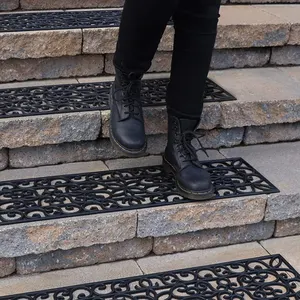 Customized Stain Resistant Eco-friendly Rubber Latex Backing Non slip Carpet Tread Stair Runner Carpet Stair Step Mat