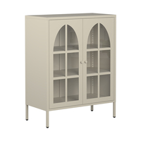 Buffet moderne en acier écologique avec 1 tiroir et 2 compartiments pour salon, chambre, hôtel, appartement