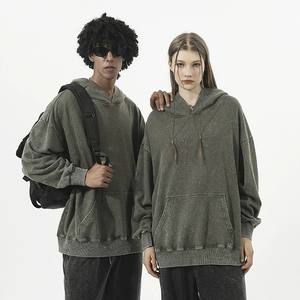 Sudadera con Capucha Extra Grande para Hombre, Personalizada, Lavada con Piedras, Estilo Desgastado, 100% Algodón, Felpa Francesa, Transpirable, Ecológica, de Alta Calidad - Product Image 2