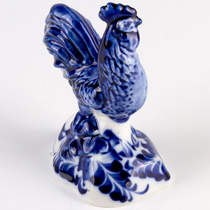 Figura de porcelana azul y blanca, gallo, Zodíaco, animal - Product Image 3