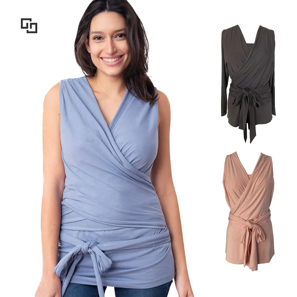 ODM OEM шиферная синяя кожа хлопковая одежда для беременных кормящих мам короткий топ для кормления