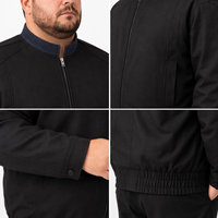 Chaqueta Bomber para Hombre, Cuello Alto, Cierre Completo, Puños Acanalados, Estilo Sólido, Simple, Vintage, Casual, Tallas Grandes y Extra Grandes, 6XL 7XL