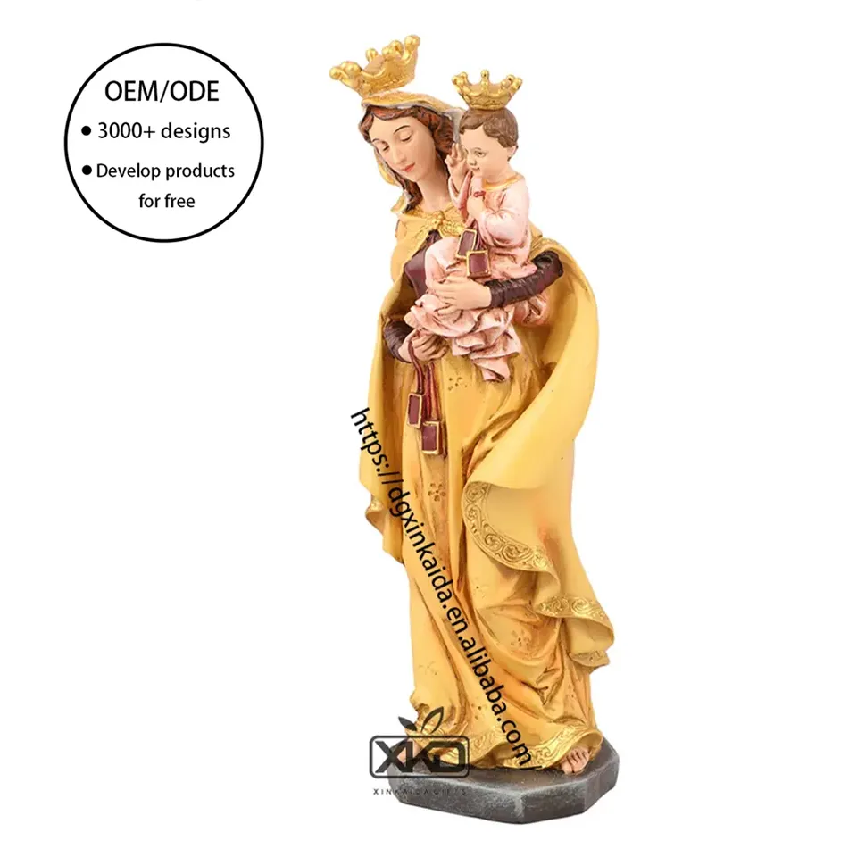 Fabriek Groothandel Katholieke Religieuze Beelden Hars Estatuas Madonna Hand Een Deel Van De Karmel Maagdelijke Mary Standbeeld Kerk