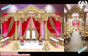 Mandap de Boda Dinámico Tallado en Madera, Impresionante Mandap de Madera para Bodas, Hermoso Mandap de Madera para Bodas, Fabricante de Mandaps de Madera en Canadá - Product Image 2