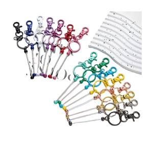 <b>Custom</b> DIY Beaded <b>Keychains</b> | Colorful Gradient Beaded <b>Keychains</b> for Promotional Gifts & Crafts - Product Image 1