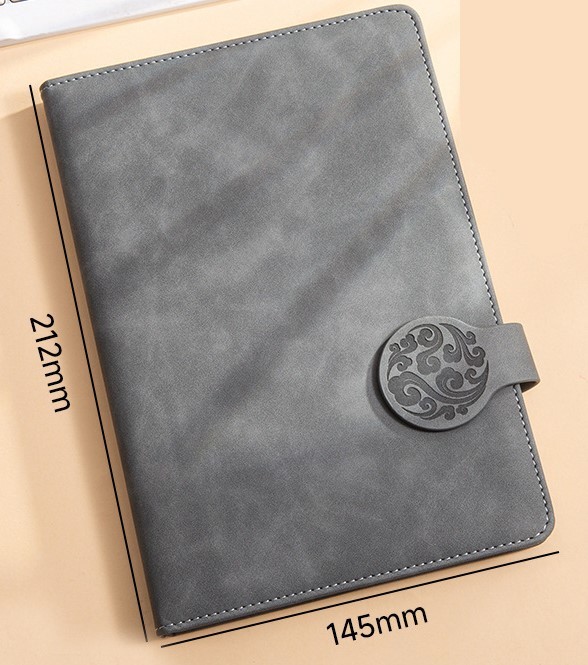 Papier blanc de marque A5 business gris-rond bouton-écriture