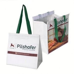Bolsa de enfriamiento de aislamiento portátil personalizada para entrega de cerveza y pizza térmica impermeable con logotipo patrón de letras aisladas no tejidas - Product Image 1