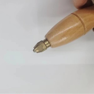 Wood Handle Brass Tip Awl For <b>Leather</b> Craft Diy Sewing <b>Tools</b> With Replaceable Needle - Product Image 2