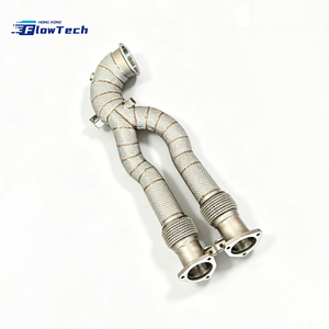ท่อลงเทอร์โบ High Flow Racing สำหรับ Audi RS3 8V TTRS 8S 2.5T EA855 ผลิตจากสแตนเลส T304 พร้อมแผ่นกันความร้อน สำหรับอัพเกรดระบบไอเสีย - Product Image 6