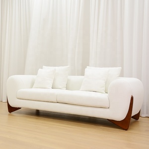 Bộ <span class=keywords><strong>sofa</strong></span> vải nhung sang trọng hiện đại cho phòng khách và phòng ăn bằng gỗ trong nhà với thiết kế tối giản đơn giản - Product Image 4