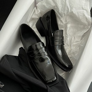 Mocasines Retro Británicos de Cuero Genuino, Zapatos de Tacón Cuadrado con Punta Cuadrada para Mujer, Ideales para la Oficina y el Trabajo - Product Image 3