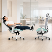 Chaise de bureau ergonomique Vaseat SM6-BHL au design moderne avec dossier en maille et repose-pieds rétractable pour les longues journées de travail