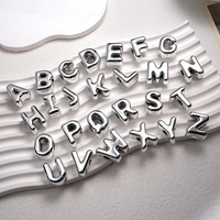 Perles Alphabet à Grand Trou Plaqué Argent pour la Fabrication de Bijoux DIY, Porte-clés et Breloques de Sac