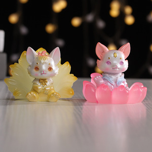 Figura de Zorro de Nueve Colas Yu Mo, Artesanía de Resina, Linda Decoración Animal para el Hogar, Regalo para Escritorio - Product Image 3