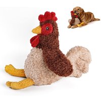 AFP Jouet pour chien anti-ennui, interactif d'extérieur pour le jeu de rapport et à mâcher, en peluche rembourrée en forme de poulet et de coq, avec couineur et bruit froissé