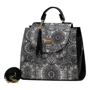 Bolso de Yute Negro Ecológico para Mujer Fana Emilia de Tela de Lona con Serigrafía para Uso Diario y Publicidad Tamaño Mediano - Product Image 4