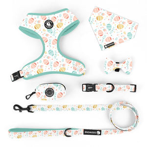Conjunto de arné<span class=keywords><strong>s</strong></span> para mascotas con logotipo personalizado, arné<span class=keywords><strong>s</strong></span> de neopreno ajustable para perros, <span class=keywords><strong>Collar</strong></span> de correa, pajarita, Bandana, regalo para mascotas para Pascua, Halloween, Año Nuevo - Product Image 2