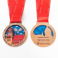 Médailles de tennis sur mesure, récompenses de tournoi, médailles sportives avec logo personnalisé, cordon personnalisé, médaille de récompense en métal de haute qualité