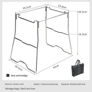 多功能桥梁野营烧烤桌不锈钢可折叠扩展架丁烷燃料 - Product Image 5