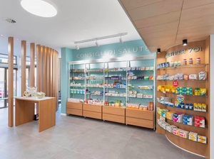 Porte-produits de <span class=keywords><strong>pharmacie</strong></span> Gondole <span class=keywords><strong>ronde</strong></span> en bois Vitrines de vente au détail de médicaments - Product Image 5