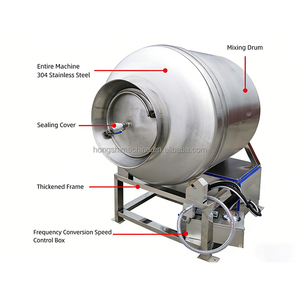เครื่องนวดเนื้อสุญญากาศสแตนเลสขนาด 50 ลิตร-200 ลิตร พร้อมระบบหมักเกลือประสิทธิภาพสูงสำหรับการแปรรูปเนื้อ<span class=keywords><strong>หมู</strong></span>และไก่ทอด - Product Image 4