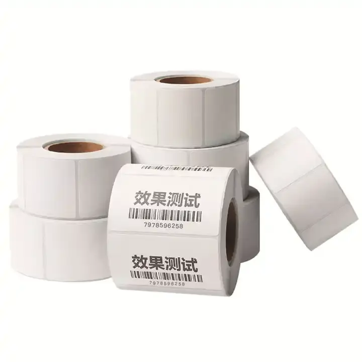 OEM di fabbrica 40*30 50*20 50*35 carta autoadesiva con retro giallo per il riciclaggio di etichette adesive in carta patinata per centri commerciali
