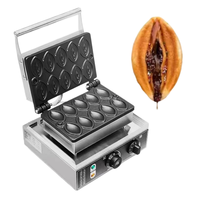 Nouvelle Gaufrière Électrique Commerciale en Forme de Vagin Féminin, 10 Gaufres par Lot, Haute Puissance 1600W, 110-220V, Minuteur 1-5 Minutes, Acier Inoxydable de Qualité Alimentaire