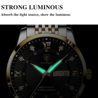 POEDAGAR Montre Homme Mode Affaires Luxe avec Date Jour Montres Sport Homme Étanche Lumineuse Montre-Bracelet Quartz Homme