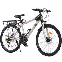 Vélo de montagne pour hommes adultes, modèle à freins à disque doubles, 21-24 vitesses, cadre en acier à haute teneur en carbone, absorption des chocs, tout-terrain, pour adolescents