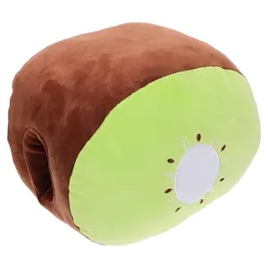 Wholesale Fruit Plushie Ultra Soft Green Kiwi Shape Plush Pillow Winter Hugging Hand Warmer for Living Room Car Kids Fruit Toys