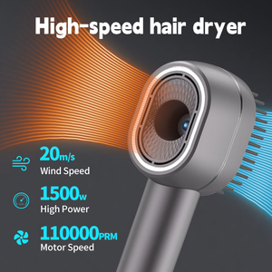 Asciugacapelli Professionale ad Alta Velocità con Motore AC, 3 Impostazioni di Velocità, 1400W, Tecnologia a Ioni Negativi, Design Compatto per Spazi Ridotti - Product Image 3