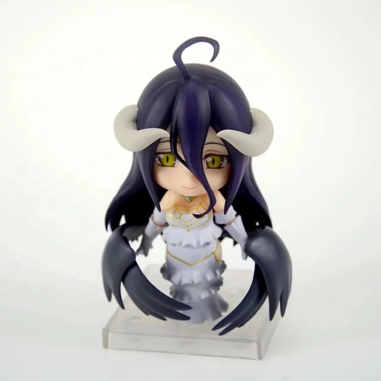 Overlord mainan figur aksi Model PVC Anime iblis putih murni figur aksi Albedo orang tanah liat versi lucu boneka berubah wajah