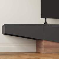 Meuble TV flottant en bois à poser au sol avec prises électriques, console multimédia moderne, étagère de rangement pour divertissement, mobilier de salon