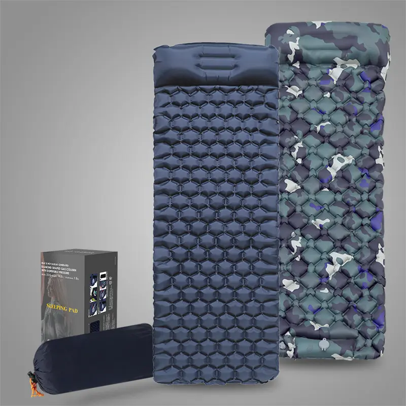 SM-LT18 CUltralight TPU Inflatable Air Mattress Sleeping Pad Outdoor Camping Mat with Pillow Attached