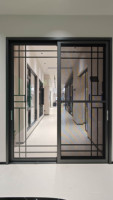 Deioux Porte coulissante en aluminium à rupture de pont thermique avec verre résistant aux ouragans pour maison, service OEM ODM, vente chaude