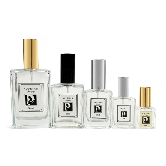 Hot Sale Factory Price Custom Transparent Refillable Square Perfume Bottle With Screw Sprayer Cap 10ml 15ml 30ml 50ml 100ml