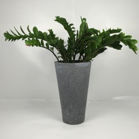 Ensemble de pots à fleurs en béton minimalistes modernes pour l'extérieur, jardinières de jardin, finition texturée grise pour les fleurs et les plantes vertes