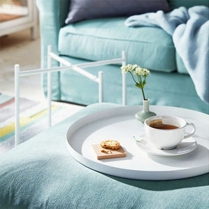 Mesita de café pequeña de metal, plegable, multicolor, doble, king size, con cama lateral - Product Image 6