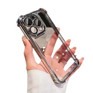 Custodia per telefono cellulare in TPU trasparente antiurto di lusso per <span class=keywords><strong>iPhone</strong></span> 16 15 <span class=keywords><strong>14</strong></span> 13 Pro Max Cover per obiettivo protettivo per fotocamera - Product Image 1