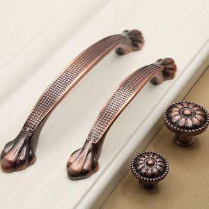 Винтажная Античная Красная бронзовая цинковая ручка для мебели, дверной шкаф, шкаф, выдвижная ручка - Product Image 3