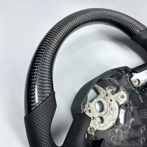 Volante de Fibra de Carbono con Base Plana Personalizado, Reemplazo Directo Compatible con BMW <span class=keywords><strong>MINI</strong></span> Gen2 R55 R56 R57 R58 R59 <span class=keywords><strong>Cooper</strong></span> S, Modificación Interior - Product Image 2