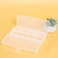 Hengyao boîte de rangement en plastique Simple pour la papeterie boîte à crayons transparente à Double couche