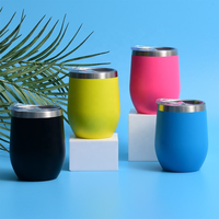 Gobelet à vin sans pied portable de 12 oz ODM, rond, pour le lait, le café, en acier inoxydable, mug classique, sous vide, pour les fêtes