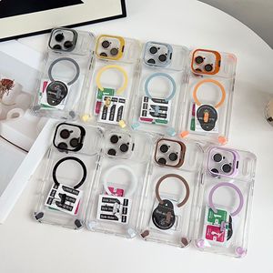 Coques de téléphone magnétiques antichoc de luxe pour iPhone 17 16 15 14 13 12 <span class=keywords><strong>Pro</strong></span> Max 11 avec protection d'objectif en verre et support intégré - Product Image 1