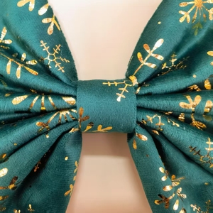 Lazo Decorativo Navideño Personalizado de Terciopelo con Estampado Dorado para Árbol de Navidad - Product Image 6
