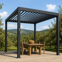 178 Model Gazebo Besi Aluminium Outdoor dengan Sambungan Ganda Baut dan Gesper, Komponen Pra-Rakit, Pemasangan Cepat, Pergola